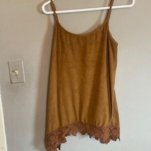 Maurices suede feel tank top lace detail super soft
